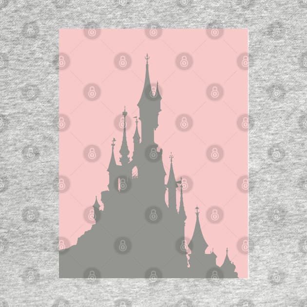 Magic Castle Silhouette Paris Millennial Pink Grey 1 by FandomTrading